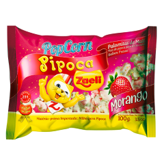 PIPOCA MICROONDAS DOCE MORANGO ZAELI 12X100GR