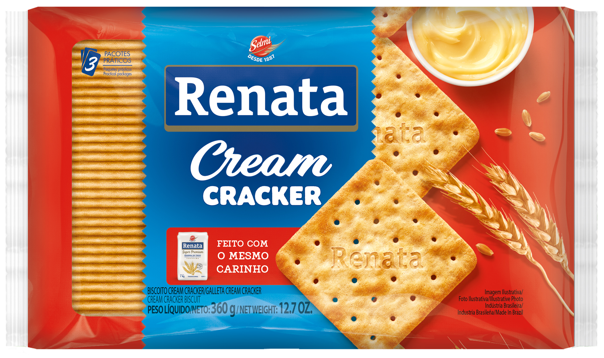 BISCOITO RENATA LAMINADO CREAM CRACKER 20X360GR