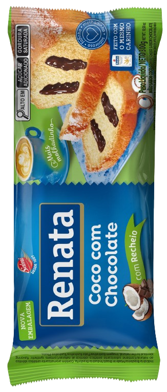 BOLO RENATA RECHEADO COCO / CHOCOLATE 12X300GR
