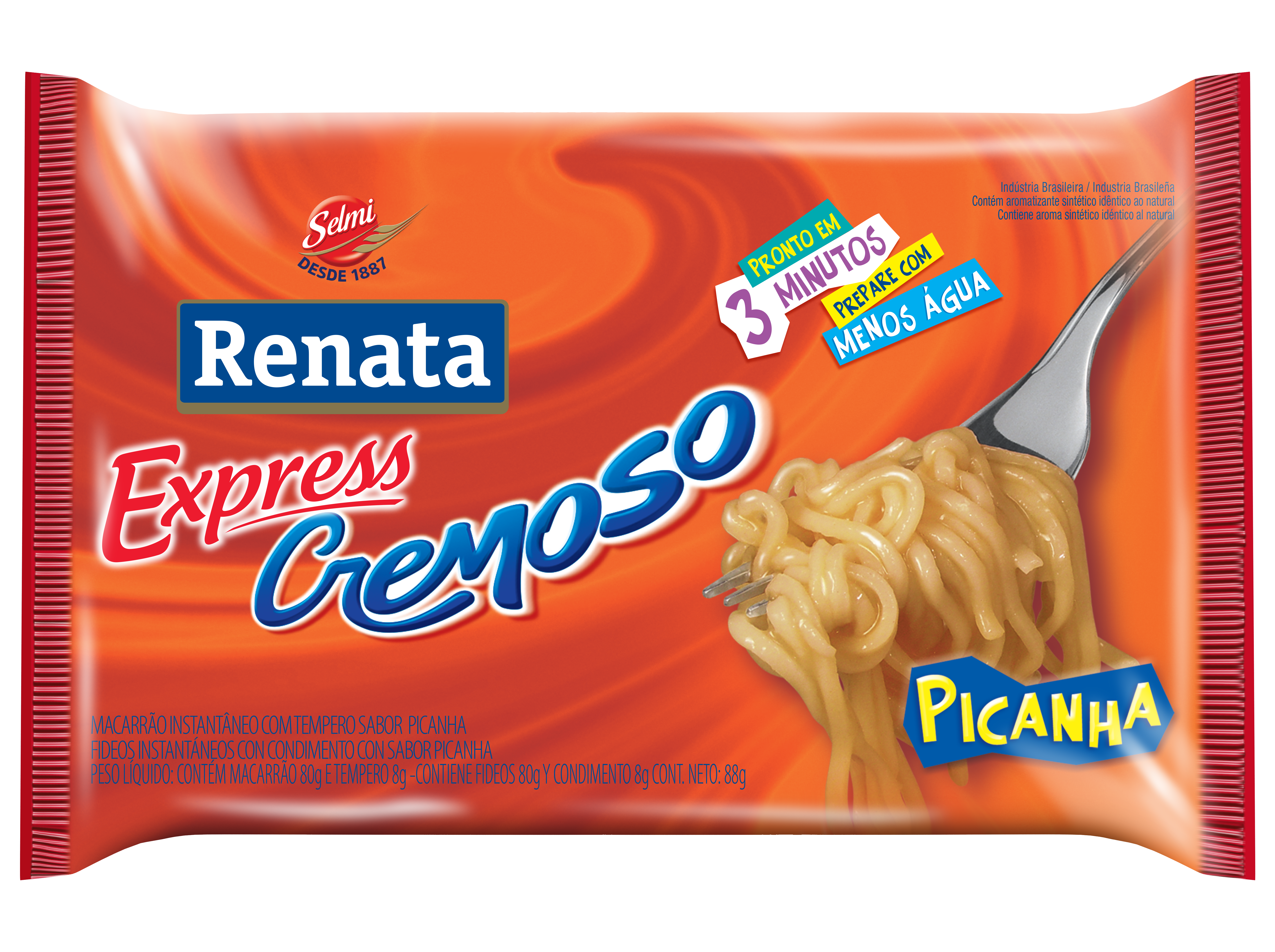 MACARRAO RENATA INSTANTANEO CREMOSO PICANHA 50X88GR