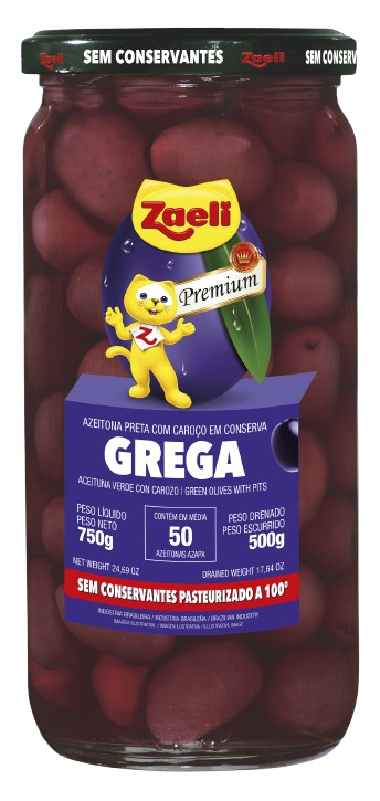 AZEITONA PRETA GREGA PREMIUM ZAELI 12X500GR