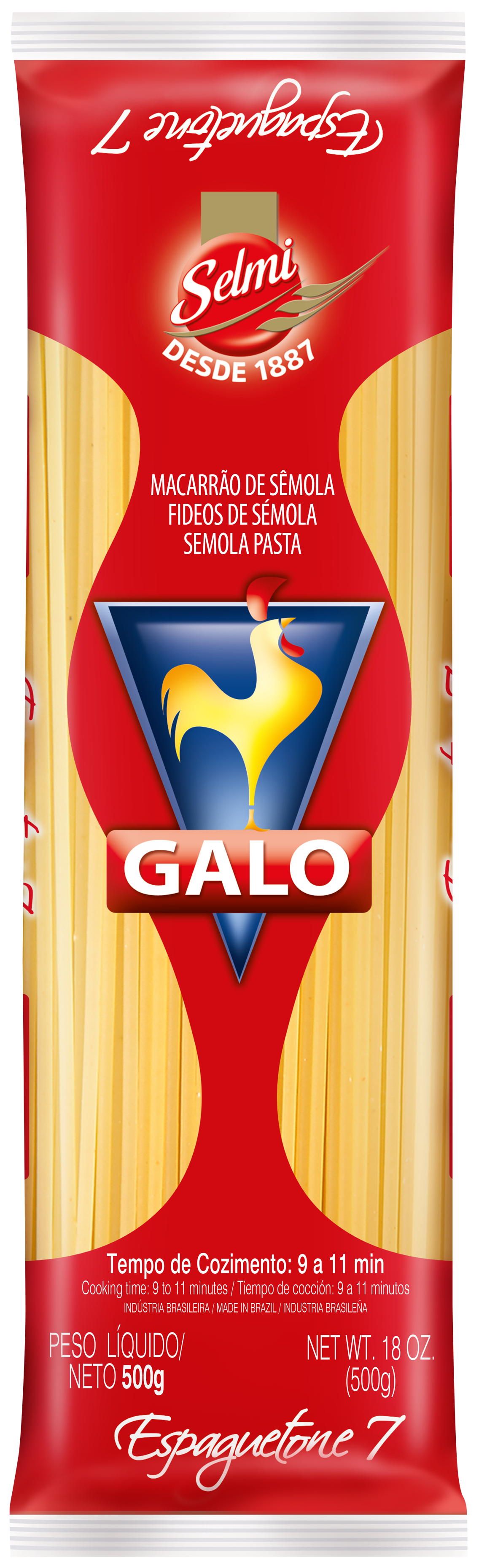 MACARRAO GALO SEMOLA ESPAGUETE 7 30X500GR