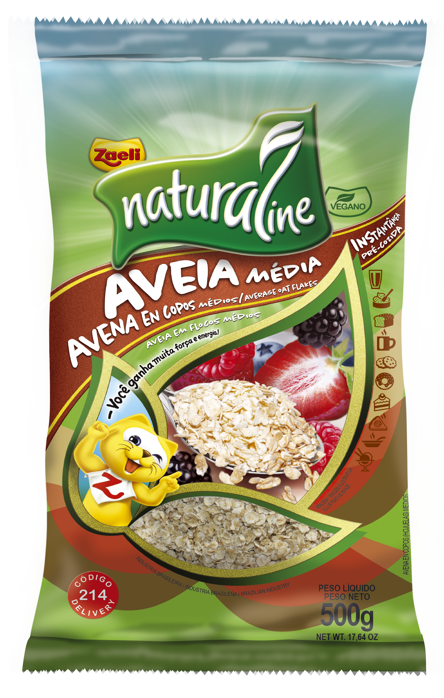 AVEIA EM FLOCOS MEDIA POUCH ZAELI 12X500