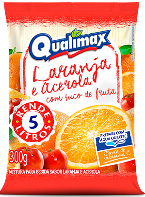 REFRESCO QUALIMAX LARANJA E ACEROLA 12X300GR