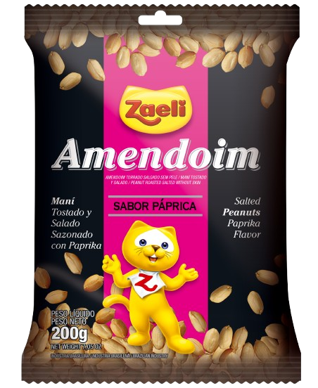AMENDOIM SEM PELE PAPRICA ZAELI 12X200GR