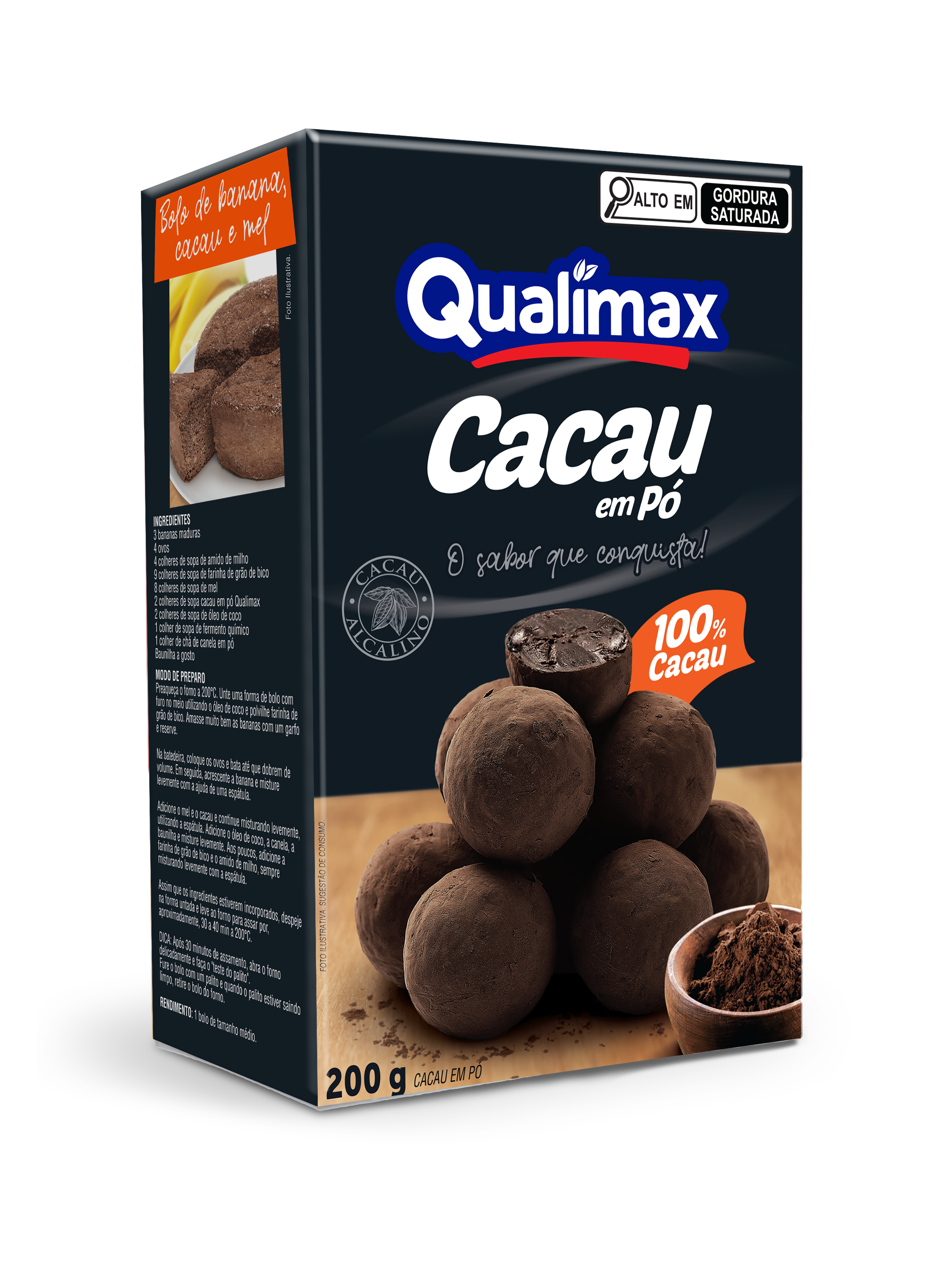 CACAU EM PO 100% QUALIMAX 12X200GR