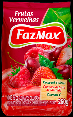REFRESCO QUALIMAX FAZMAX FRUTAS VERMELHAS  10X250GR