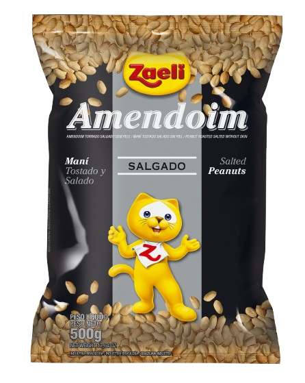 AMENDOIM SALGADO SEM PELE ZAELI 10X500GR