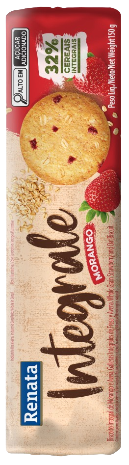 BISCOITO RENATA INTEGRALE MORANGO E AVEIA 36X150GR