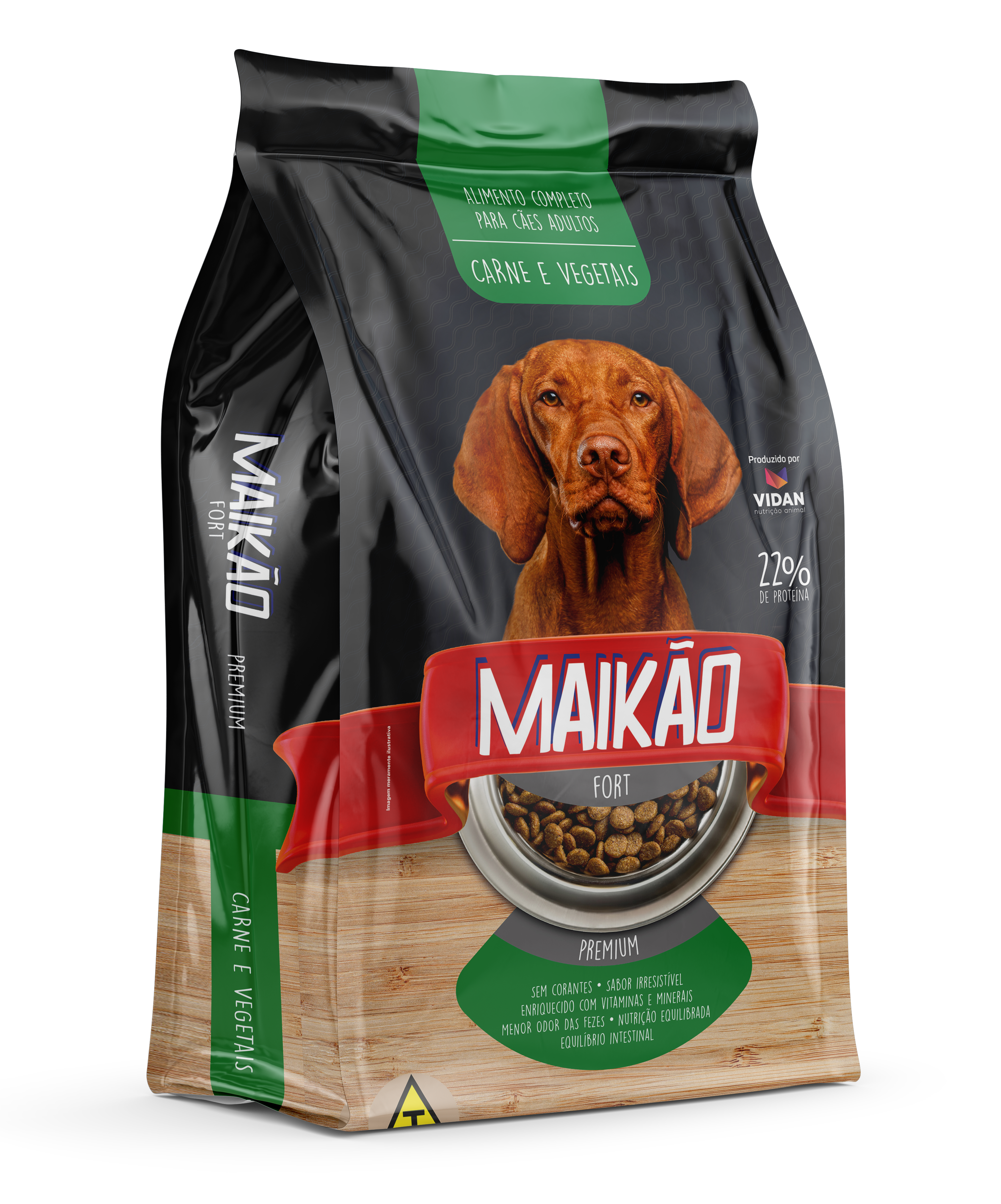 RACAO CAO MAIKAO FORT PREMIUM ADULTO CARNE VEGETAIS 07KG