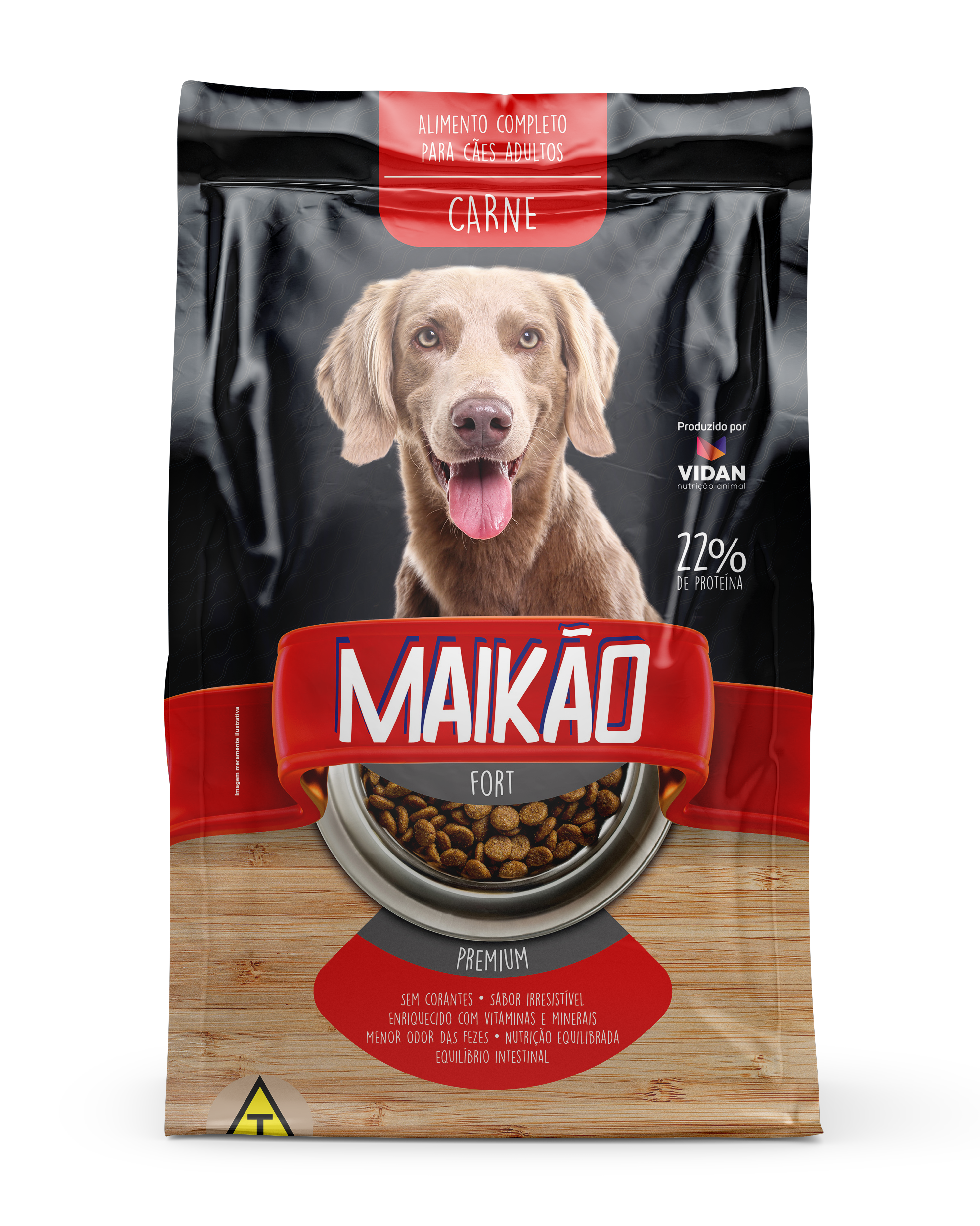 RACAO CAO MAIKAO FORT PREMIUM ADULTO CARNE 08X2KG