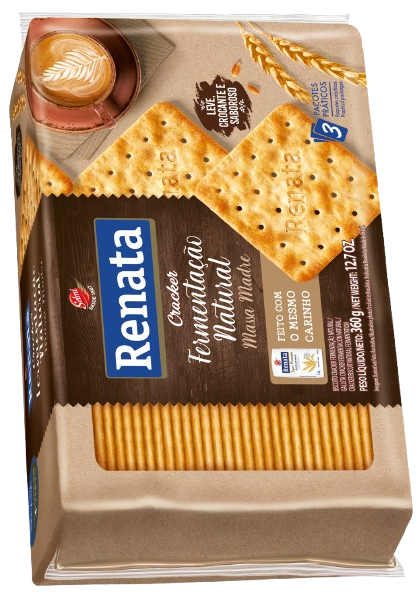 BISCOITO RENATA CREAM CRACKER FERMENTACAO NATURAL 20X360GR