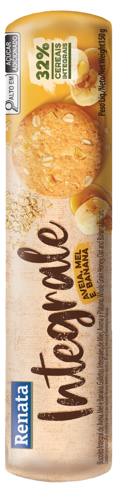 BISCOITO RENATA INTEGRALE AVEI MEL E BANANA 36X150