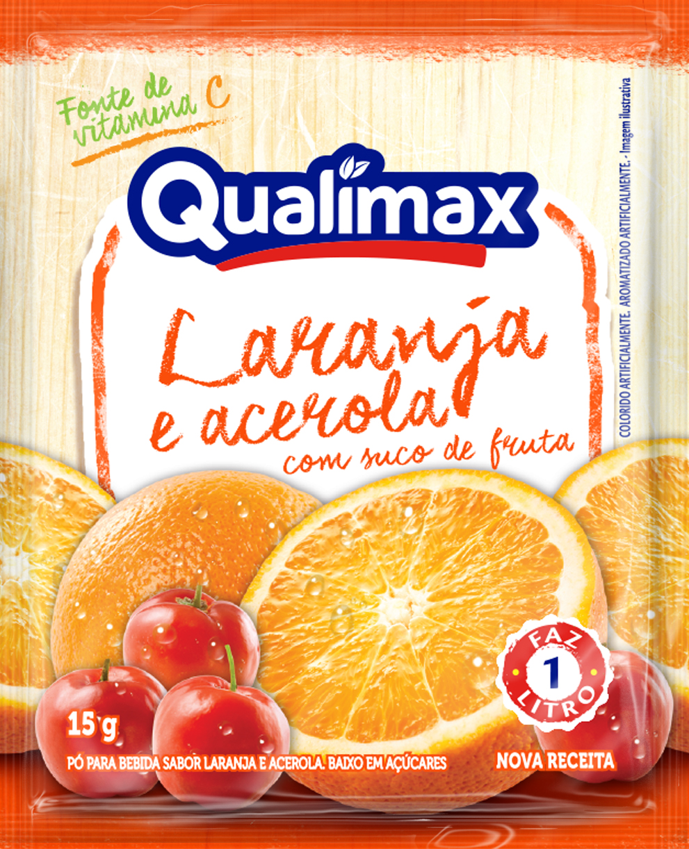 REFRESCO QUALIMAX TURMA LARANJA E ACEROLA 15X15GR