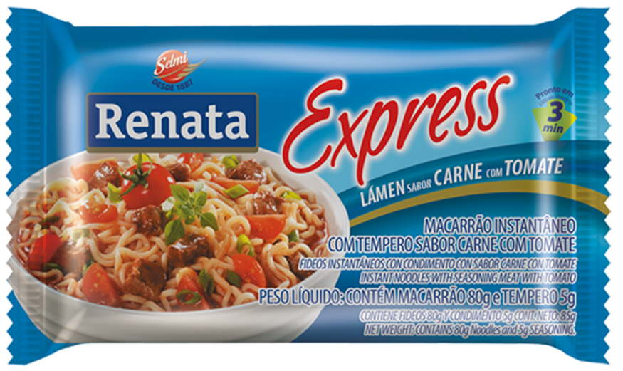 MACARRAO RENATA INSTANTANEO CARNE C/TOMATE 50X85GR