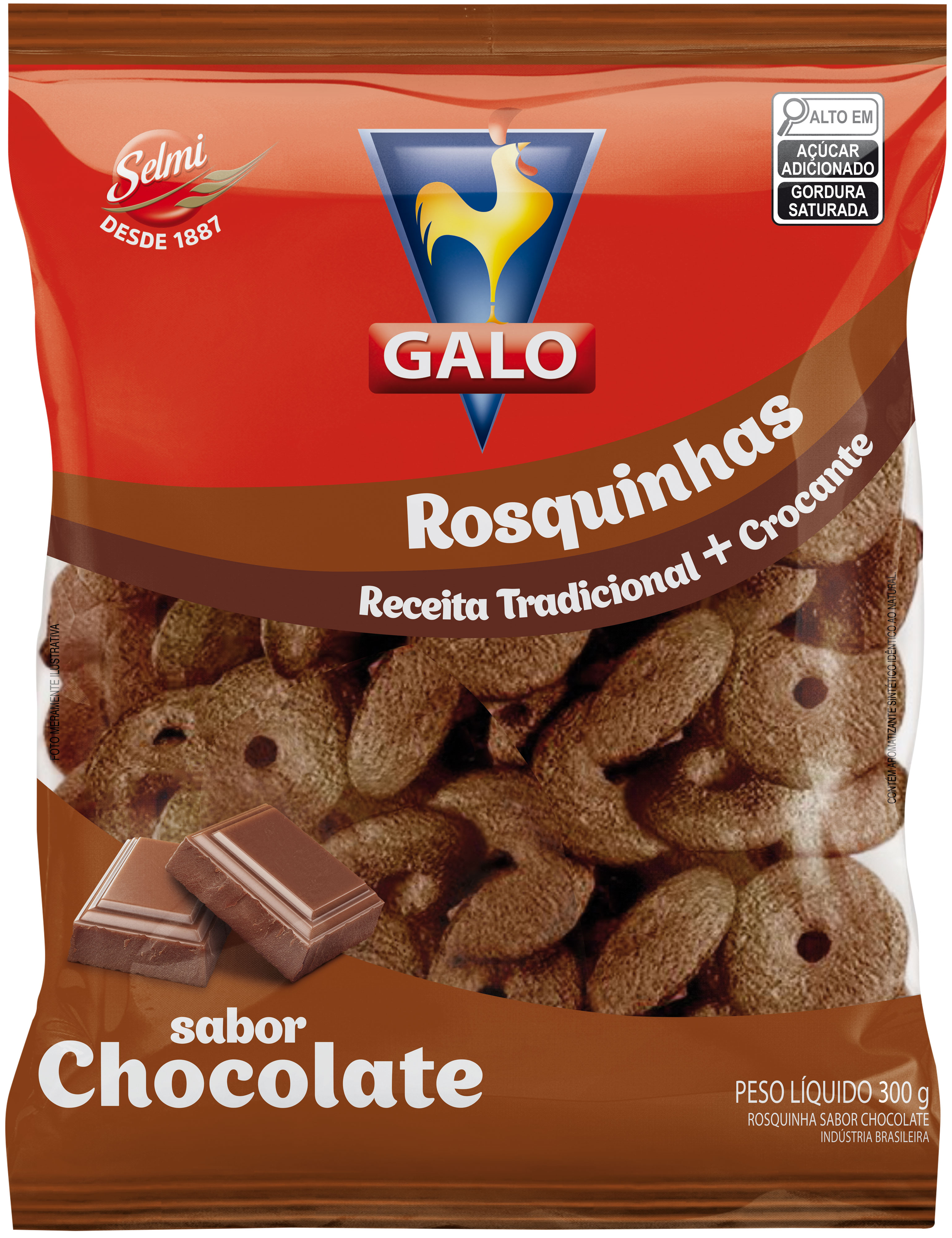 ROSQUINHA GALO CHOCOLATE 20X300GR