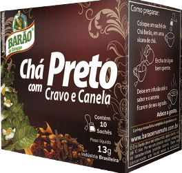 CHA BARAO PRETO CRAVO CANELA 10X10X13GR