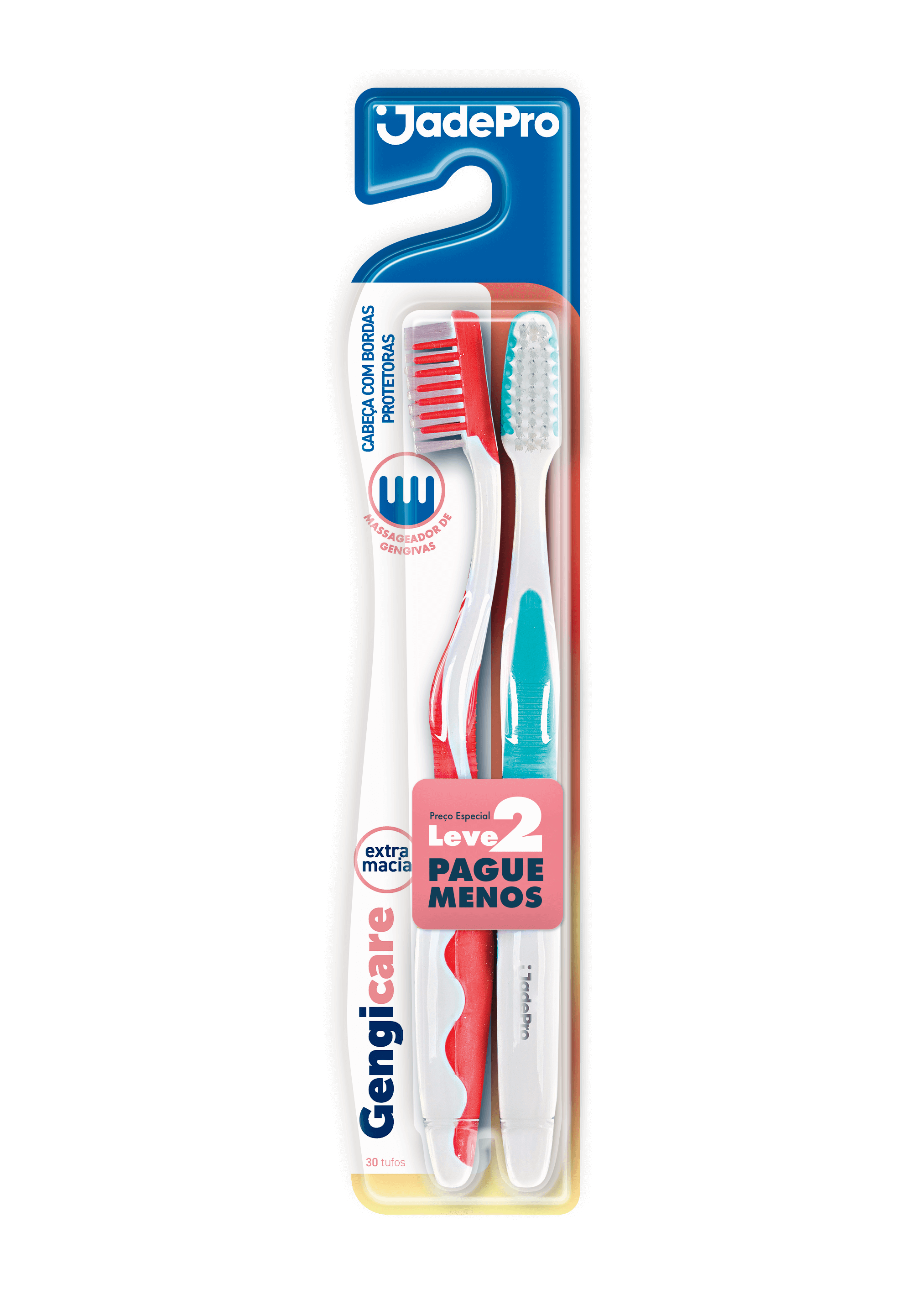 ESCOVA DENTAL 529 JADEPRO GENGICARE LEVE 2 MENOR PRECO EXTRA MACIA 24X02UN