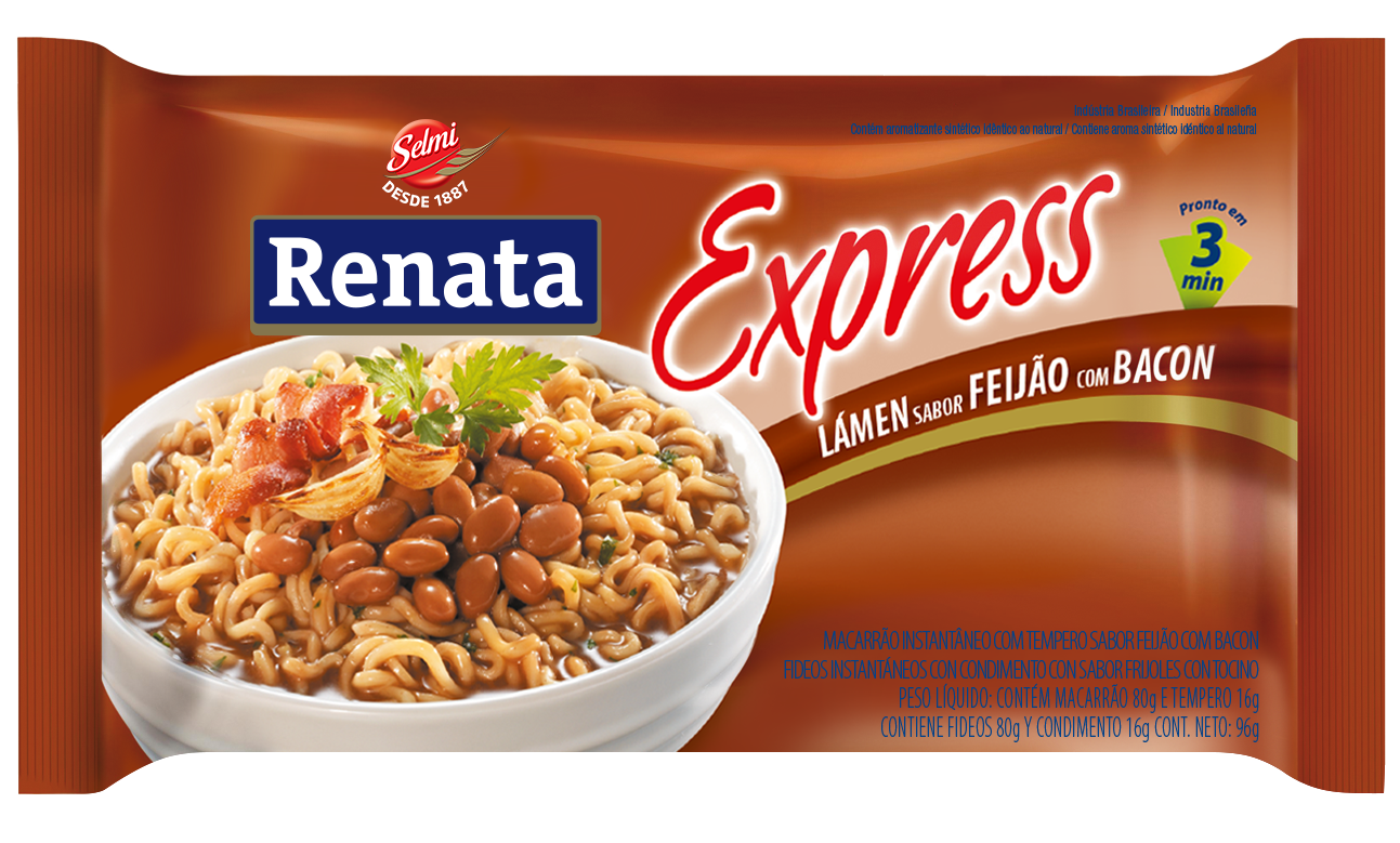 MACARRAO RENATA INSTANTANEO FEIJAO / BACON 50X96GR