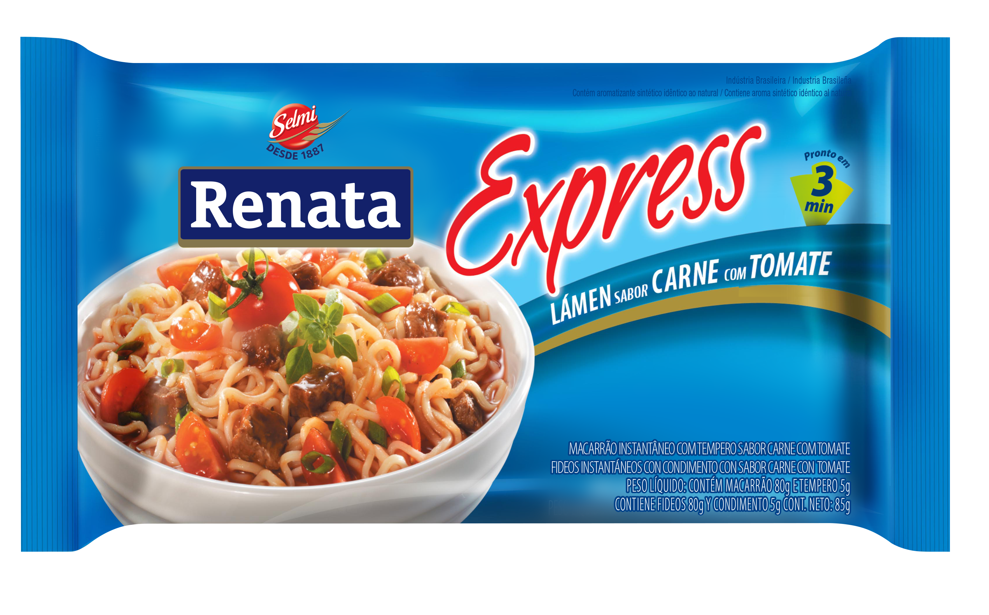 MACARRAO RENATA INSTANTANEO CARNE/TOMATE 50X85GR