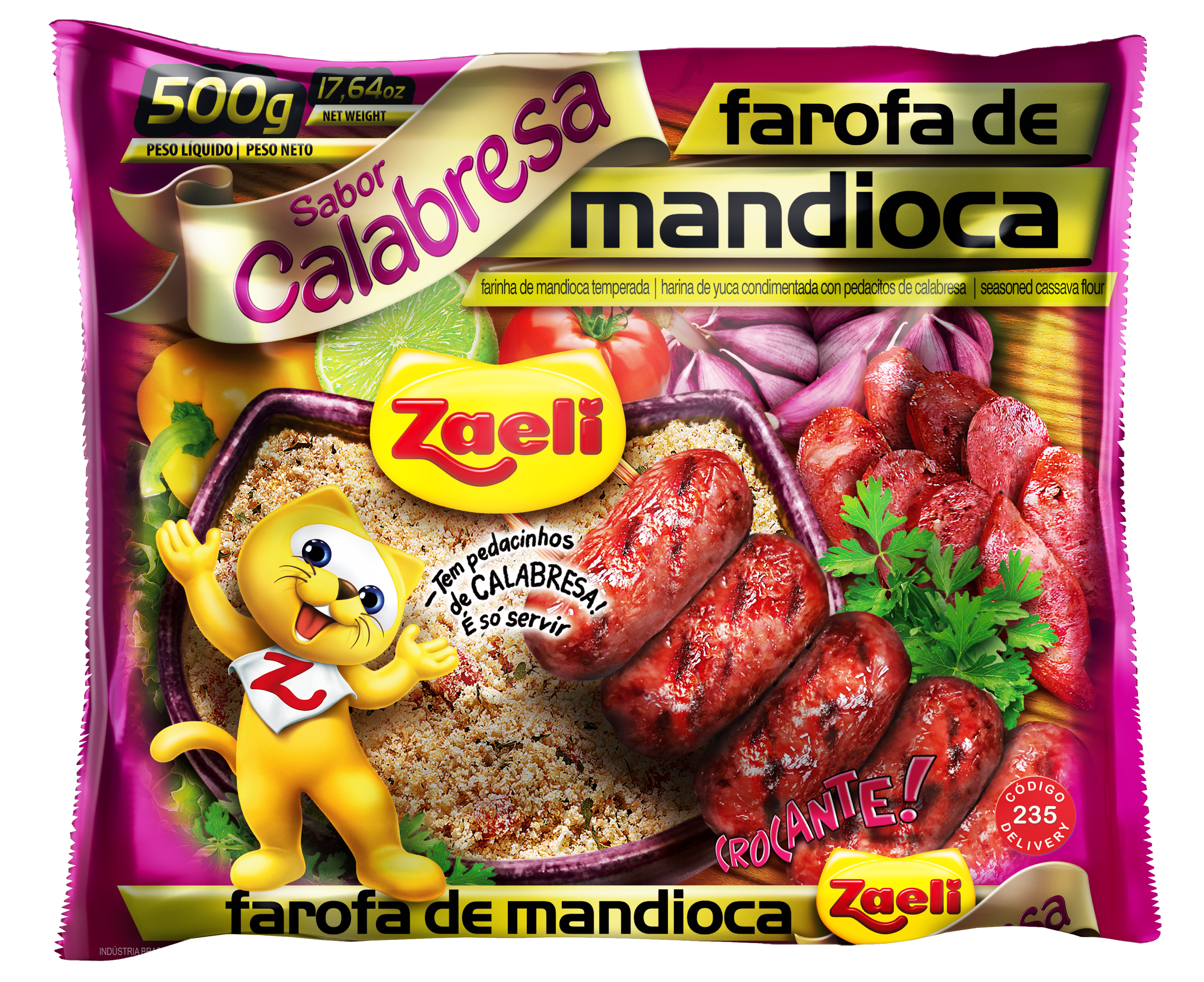 FAROFA DE MANDIOCA CALABRESA ZAELI 20X500GR